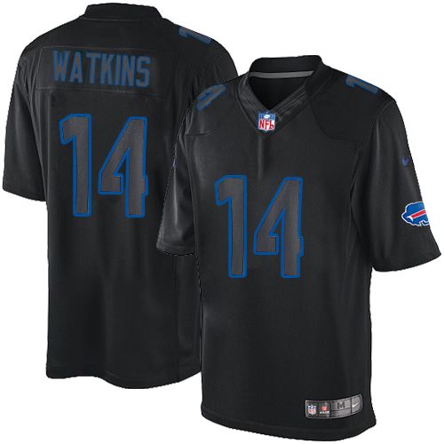 Men's Limited Sammy Watkins Nike Jersey Black - #14 Impact NFL Buffalo Bills